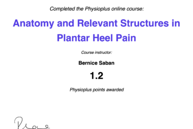 Physiopedia Plus Certificate of Completion in Anatomy and Relevant Structures in Plantar Heel Pain awarded to Trent Renshaw.