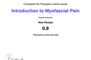 Physiopedia Plus Certificate of Completion in Introduction to Myofascial Pain awarded to Trent Renshaw.