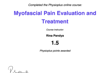 Physiopedia Plus Certificate of Completion in Myofascial Pain Evaluation and Treatment awarded to Trent Renshaw.