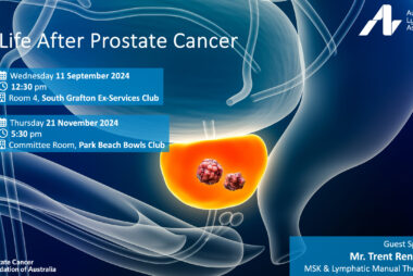 Title slide banner for the presentation “Life After Prostate Cancer” by Trent Renshaw.